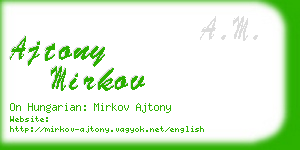 ajtony mirkov business card